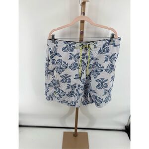 TOMMY BAHAMA RELAX SWIM SHORTS Gray Blue Floral Men’s Size Large